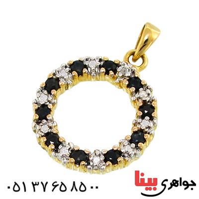 گردنبند یاقوت کبود زنانه مانی ایتالیایی مدل گلریز دایره ای