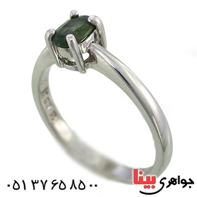 انگشتر یاقوت کبود خوشرنگ زنانه مانی ایتالیایی مدل تک نگین