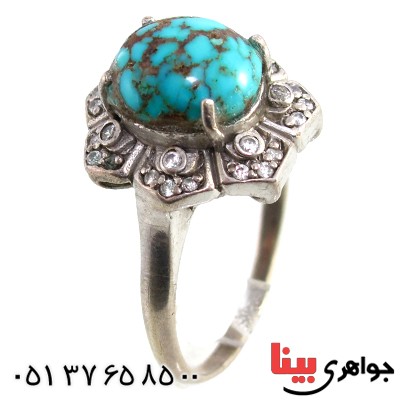 انگشتر فیروزه نیشابوری شجری عالی زنانه