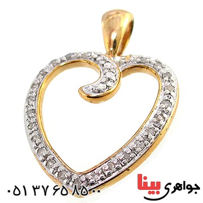 گردنبند الماس میکرو زنانه مانی ایتالیایی مدل قلب