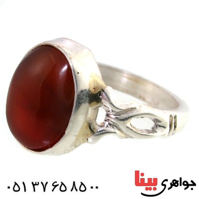 انگشتر عقیق یمنی مردانه سنتی دور ساده