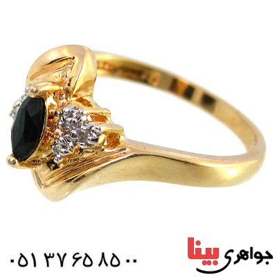 انگشتر چند جواهر و دو الماس میکرو زنانه مانی ایتالیایی