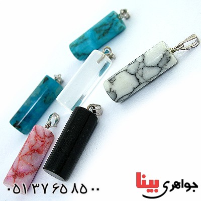 گردنبند چند جواهر استوانه ای پکیج سنگ درمانی