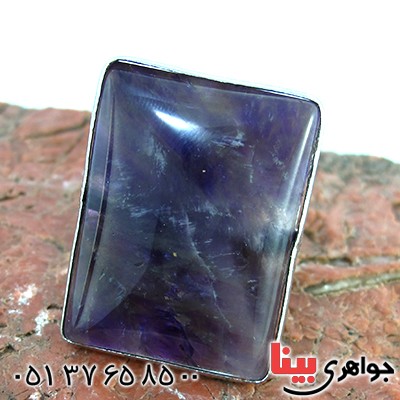 نگین انگشتر آمتیست خوشرنگ و درشت مستطیلی