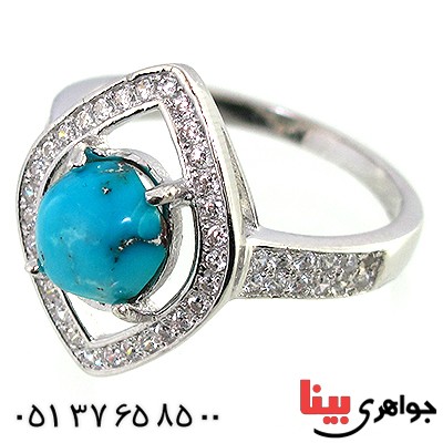 انگشتر فیروزه نیشابوری زنانه مدل چشم