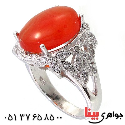 انگشتر عقیق یمنی زنانه درشت درخشان