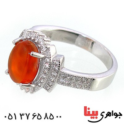 انگشتر عقیق یمنی زنانه مدل تاج