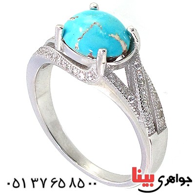 انگشتر فیروزه نیشابوری زنانه مدل روشان