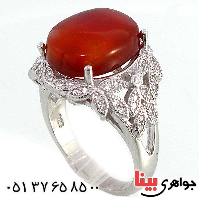 انگشتر عقیق یمنی زنانه درشت مدل آرسیما