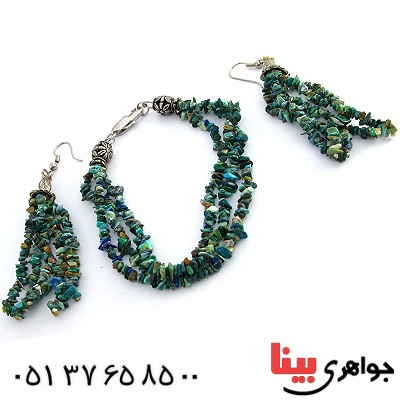 سرویس چند جواهر فیروزه و لاجورد زنانه مدل شهره
