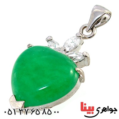 گردنبند یشم درشت مدل قلب