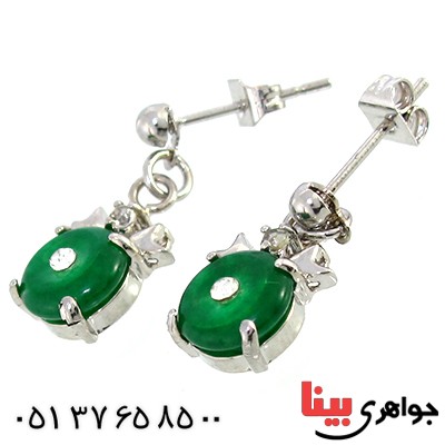 گوشواره یشم مدل آویز فانتزی