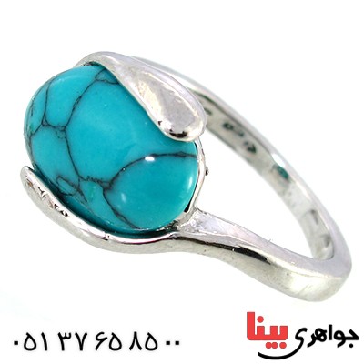 نگین انگشتر فیروزه صنعتی بیضی زیبا
