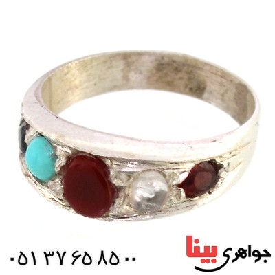 انگشتر چند جواهر رینگی پنج نگین