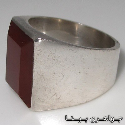 انگشتر عقیق مستطیلی پهن با حرز امام جواد