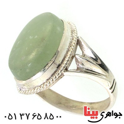 انگشتر یشم مردانه درشت بیضی با دعای رزق و روزی