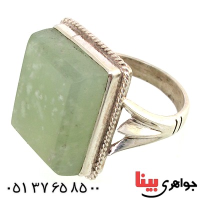 انگشتر یشم مردانه مربعی درشت با دعای رزق و روزی
