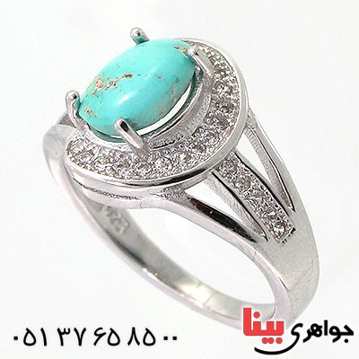 انگشتر فیروزه نیشابوری زنانه مدل دلارا