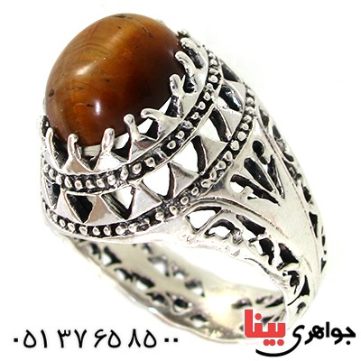 انگشتر چشم ببر مردانه شبکه ای