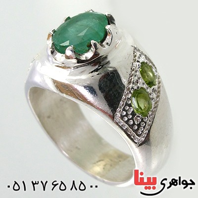 انگشتر زمرد کلمبیا و زبرجد زلال و مرغوب مردانه خوش رنگ _کد:1466 انگشتر زمرد کلمبیا و زبرجد زلال و مرغوب مردانه خوش رنگ _کد:1466