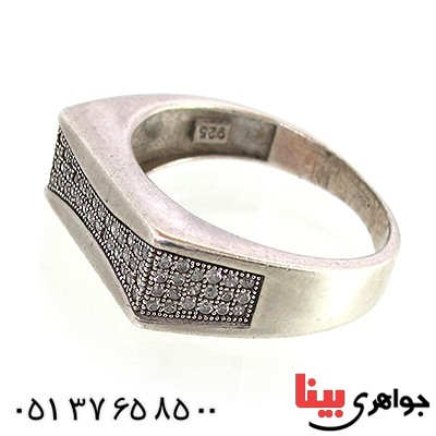 انگشتر نقره مردانه میکروستینگ درخشان