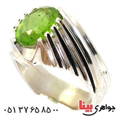 انگشتر زبرجد مرغوب مردانه شیاردار کلاسیک شکیل