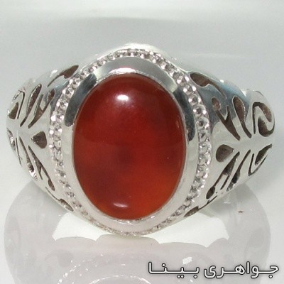 انگشتر عقیق یمنی شبکه کاری