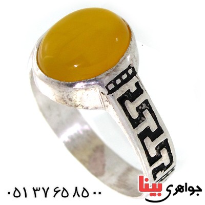 انگشتر عقیق شرف الشمس مردانه مدل ارژنگ