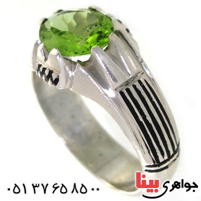 انگشتر زبرجد مردانه مدل کلاسیک دور چنگی
