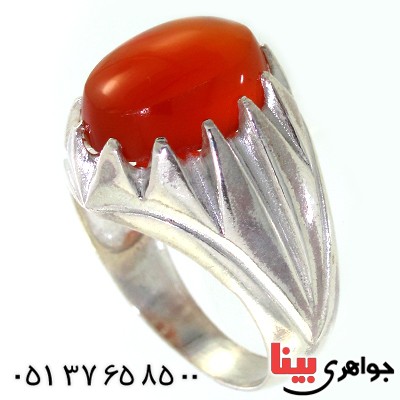 انگشتر عقیق یمنی مردانه دور چنگی