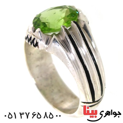 انگشتر زبرجد خوشرنگ مردانه مدل کلاسیک