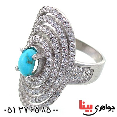 انگشتر فیروزه نیشابوری زنانه درشت