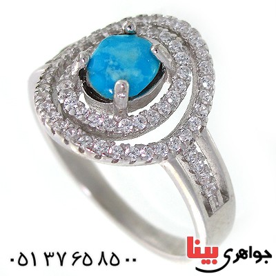 انگشتر فیروزه نیشابوری زنانه مدل رویا