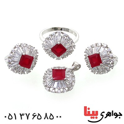 زنانه نگین سرخ مدل شقایق _کد:10664
