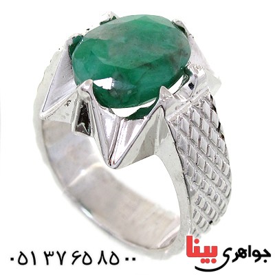 انگشتر زمرد آفریقایی مردانه درشت شکیل