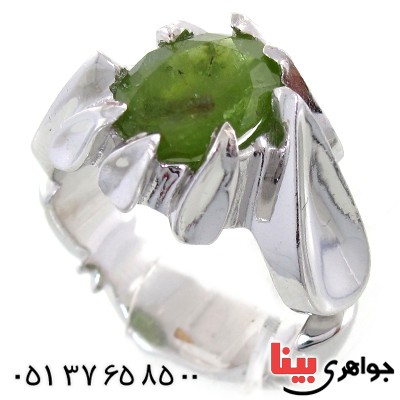 انگشتر زبرجد مردانه مدل دور اشکی