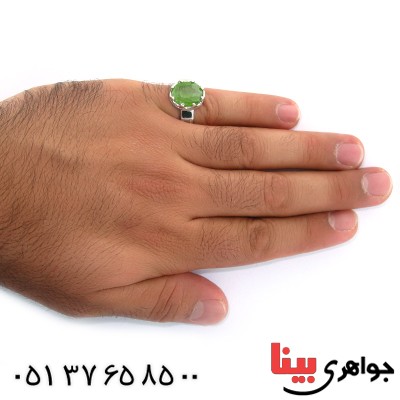انگشتر زبرجد مردانه درشت مدل ملک _کد:10695