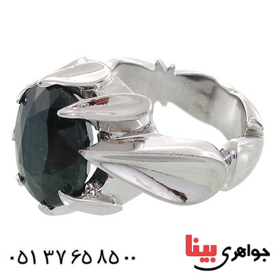 انگشتر یاقوت کبود آفریقایی مردانه درشت مدل دور اشکی