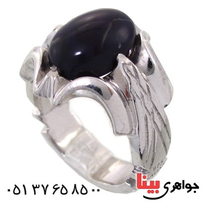 انگشتر اوپال تیره مردانه خاص مدل کیان
