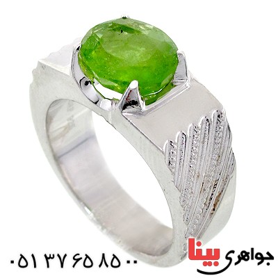 انگشتر زبرجد مردانه مدل شیاردار