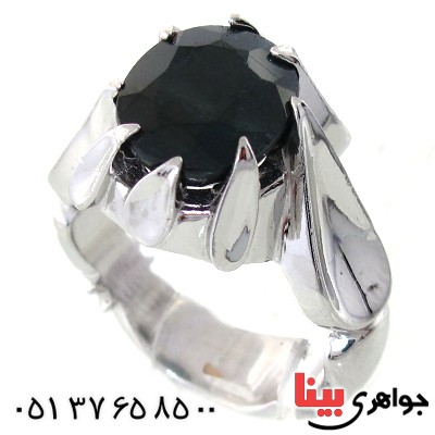 انگشتر یاقوت کبود آفریقایی مردانه درشت مدل دور اشکی