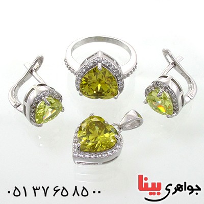 سرویس زبرجد سوارسکی زنانه درخشان مدل قلب