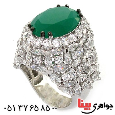 انگشتر زمرد سوارسکی زنانه درشت مدل ملوک