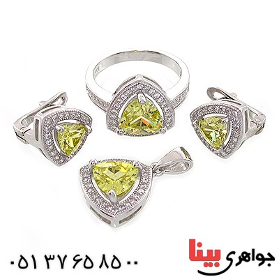 سرویس زبرجد سوارسکی زنانه درخشان مدل مثلثی