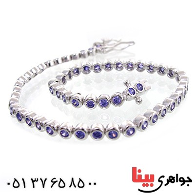 دستبند یاقوت کبود سوارسکی زنانه شیک مدل سوران