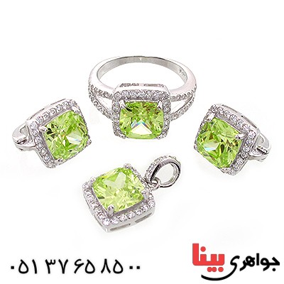 سرویس زبرجد سوارسکی زنانه درخشان مدل مربعی