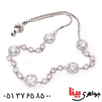 دستبند نقره زنانه مدل آذین مجلسی