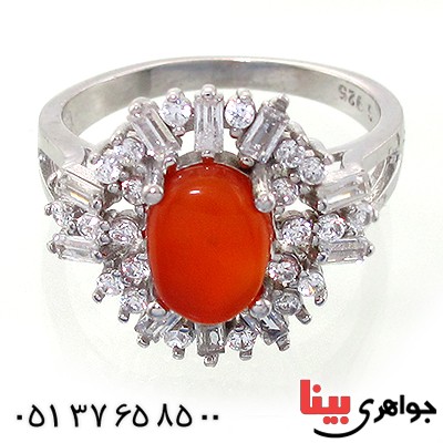 انگشتر عقیق یمنی زنانه مدل نیکا