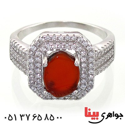 انگشتر عقیق یمنی زنانه مدل آوا