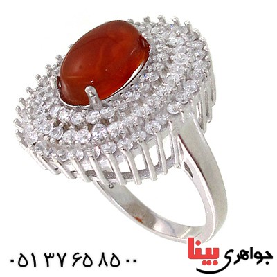 انگشتر عقیق یمنی زنانه درشت مدل شیوا